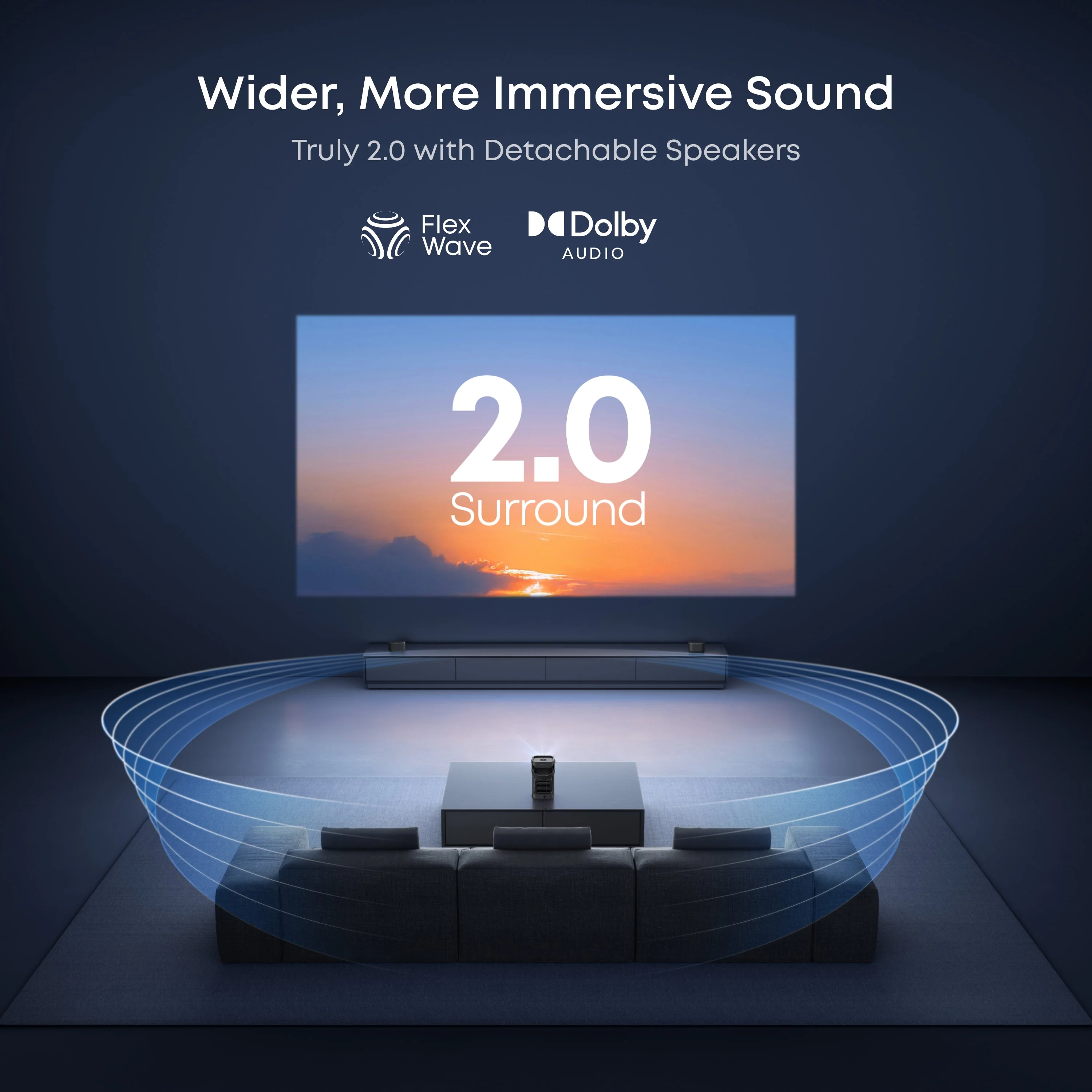 soundcore Nebula P1  World's First Portable Projector with Detachable Speakers - Image 4